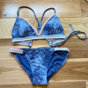 Two piece bikini, size S, xhilaration brand, blue tie-dye color